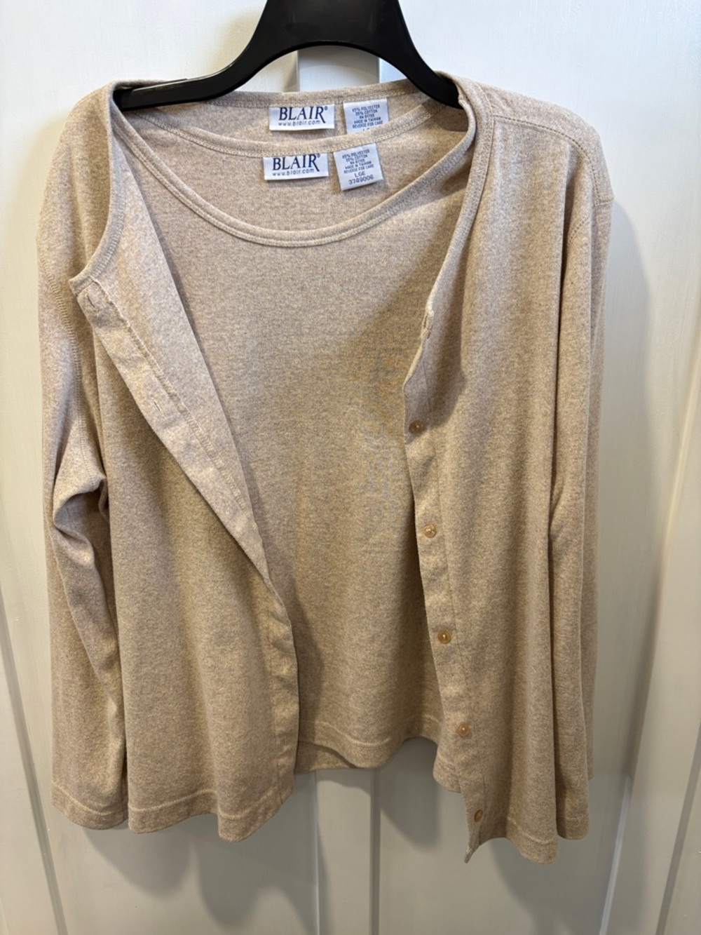 Blair Beige Knit Cardigan and Shell Set